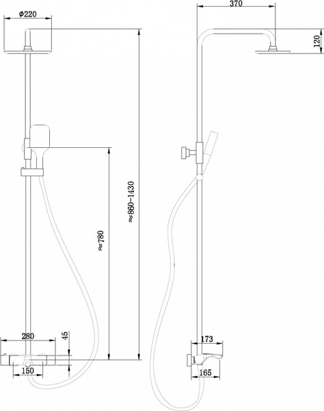 Душевая система со смесителем Abber Thermostat AF8516BL