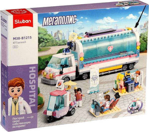 Конструктор инерционный Sluban Мегаполис Скорая помощь M38-B1215 / 10890988 - фото