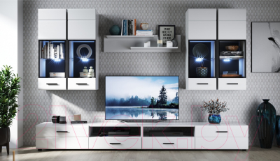 Тумба Империал Йорк 1д1ящ ПР (белый жемчуг/белый глянец)