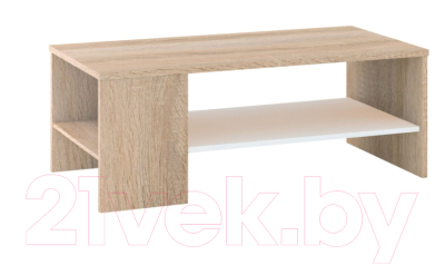 Журнальный столик Империал Стелс 110 (дуб сонома/белый) - фото