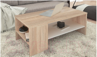 Журнальный столик Империал Стелс 110 (дуб сонома/белый)