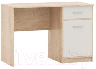 Письменный стол Империал Стелс 110 1д1ящ (дуб сонома/белый) - фото