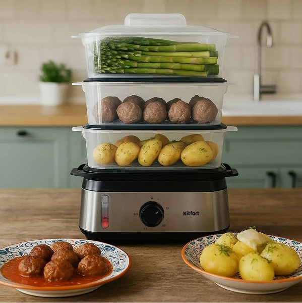 Пароварка стационарная Kitfort КТ-9897