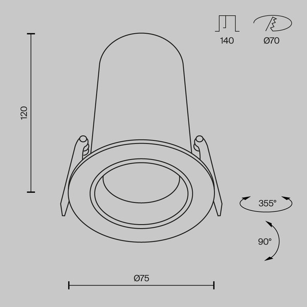 Точечный светильник Maytoni DL125-L12-3K-B
