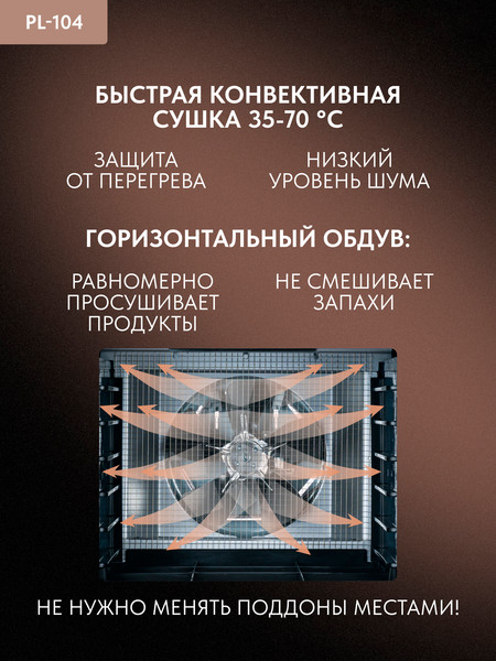 Сушилка для овощей и фруктов Pullman PL-104