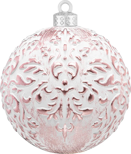Набор шаров новогодних Elan Gallery Белый с розовым / 970160