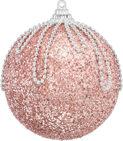 Набор шаров новогодних Elan Gallery Розовый с серебром / 970164