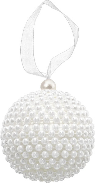 Набор шаров новогодних Elan Gallery Белый с жемчужинками / 970170