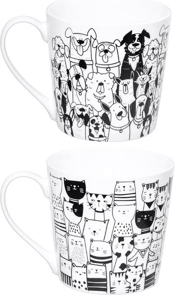 Набор кружек Elan Gallery Коты и собаки / 230276 - фото