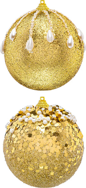 Набор шаров новогодних Elan Gallery Золото с белым / 970148