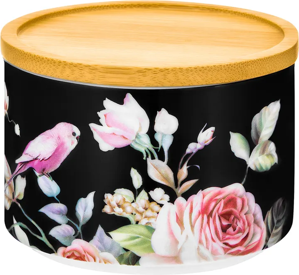 Емкость для хранения Elan Gallery Певчие птички на черном / 730839
