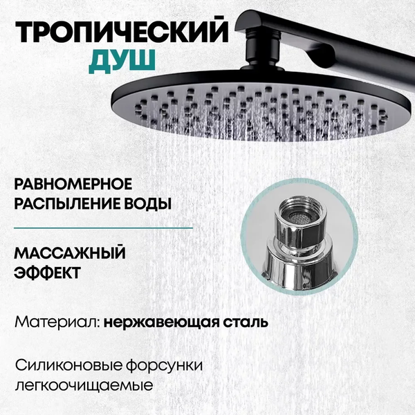 Душевая система со смесителем Grocenberg GB5090BL