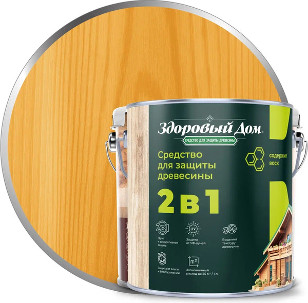 Защитно-декоративный состав Здоровый дом 2в1 Орегон - фото