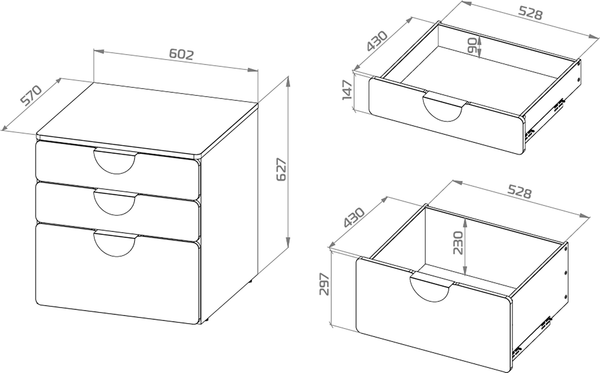 Комод Mebelain Пикси 3 ящика 