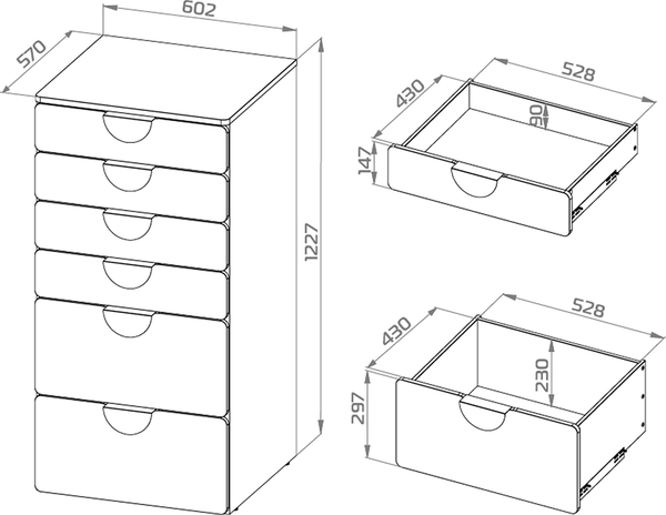 Комод Mebelain Пикси 6 ящиков