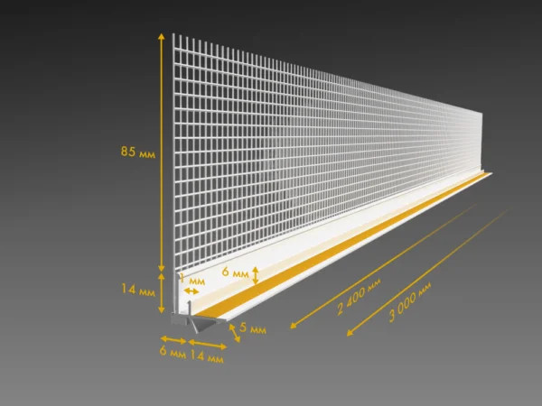 Профиль примыкающий оконный Profigips Коричневый с сеткой 6мм 2.4м