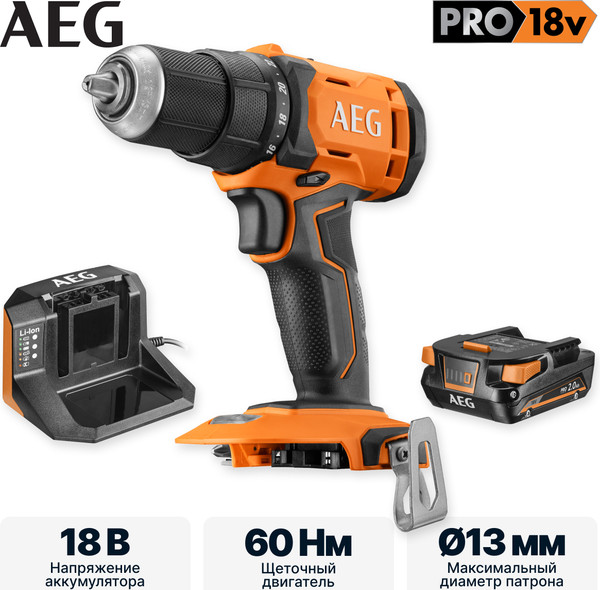 Профессиональная дрель-шуруповерт AEG Powertools BS18G4-201C (4935499174)