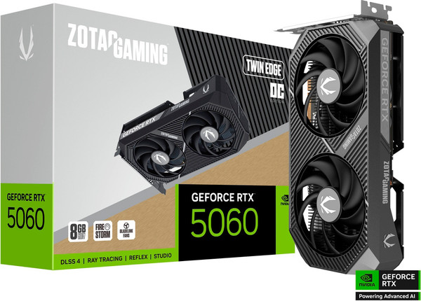 Видеокарта Zotac RTX 5060 Twin Edge 8GB (ZT-B50600H-10M)