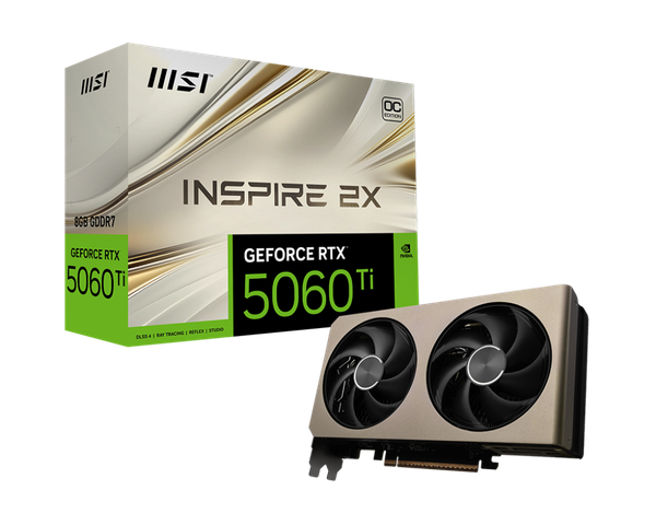 Видеокарта MSI RTX 5060 Ti 8G Inspire 2X OC