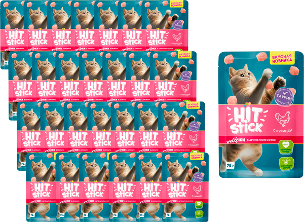 Влажный корм для кошек Hitstick Для котят с Курицей в соусе - фото
