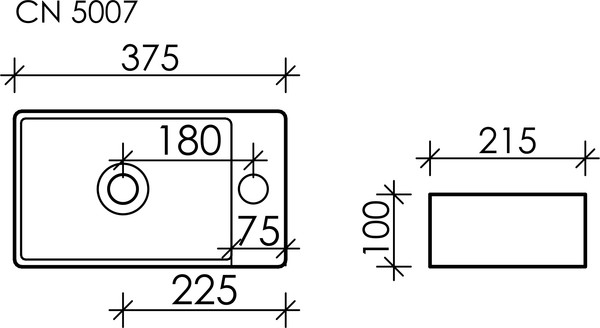 Тумба с умывальником Sancos Mini / MN35ECHL + CN5007