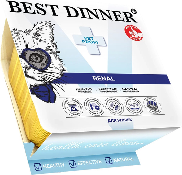 Влажный ветеринарный корм для кошек Best Dinner Vet Profi Renal Паштет с ягненком - фото