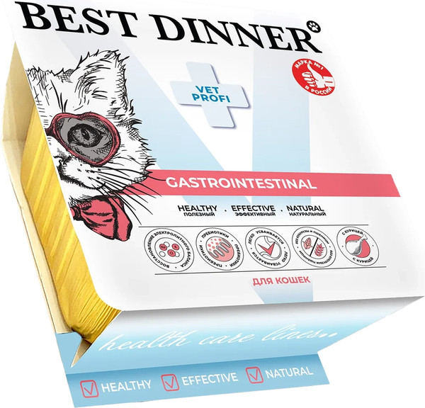 Влажный ветеринарный корм для кошек Best Dinner Vet Profi Gastrointestinal Паштет с курицей - фото