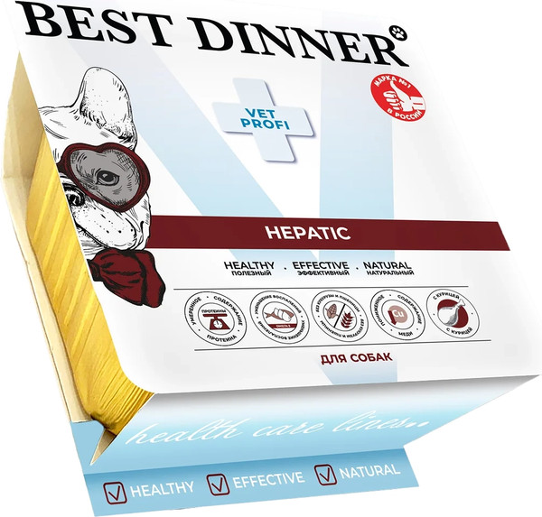 Влажный ветеринарный корм для собак Best Dinner Vet Profi Hepatic Паштет с курицей - фото