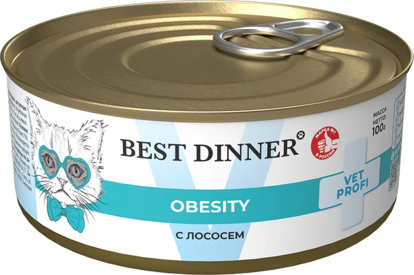 Влажный ветеринарный корм для собак Best Dinner Vet Profi Obesity С лососем - фото