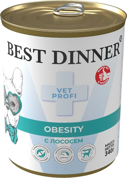 Влажный ветеринарный корм для собак Best Dinner Vet Profi Obesity С лососем - фото