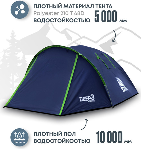 Палатка RSP Outdoor Deep 3 / T-DE-3-B (синий)