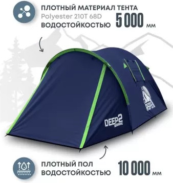 Палатка RSP Outdoor Deep 2 / T-DE-2-B (синий)