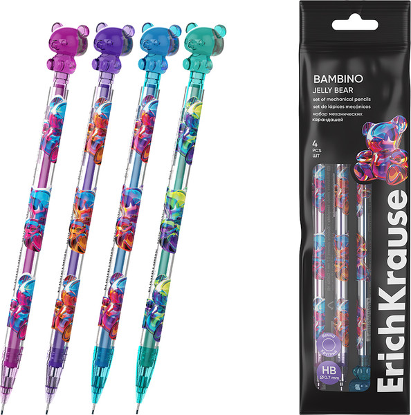 Набор механических карандашей Erich Krause Bambino Jelly Bear / 63589