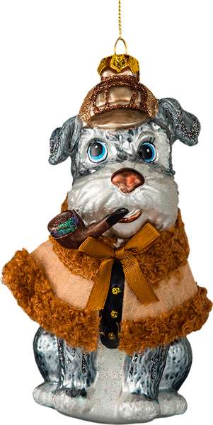 Елочная игрушка Erich Krause Decor. Шнауцер Шерлок Холмс / 56239 - фото