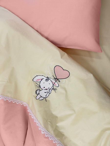 Комплект постельный для малышей Primavelle Bunny с бортиками и кармашком / 115124291-43B - фото