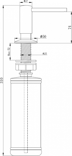 Дозатор встраиваемый в мойку Paulmark D004-LG