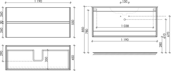 Тумба с умывальником Sancos Urban / UR120-1W + CN7006