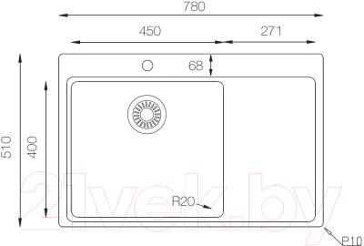 Мойка кухонная ZORG ZRE 7851 L