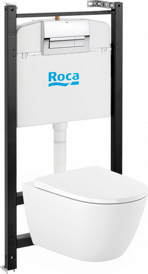 Унитаз подвесной с инсталляцией Roca ONA ZRU9310392 - фото