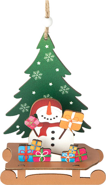Елочная игрушка Волшебная страна Снеговик с подарками 110384 - фото