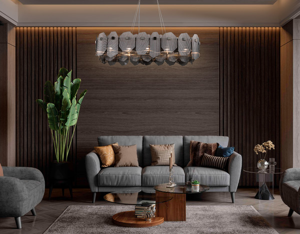 Люстра Ambrella LH31205/12 SN/SM (сатин никель/дымчатый)