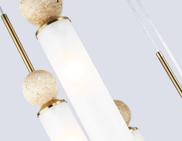 Люстра Ambrella LH53259/5 BS/FR (латунь/белый матовый)