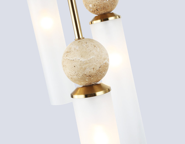 Люстра Ambrella LH53259/5 BS/FR (латунь/белый матовый)