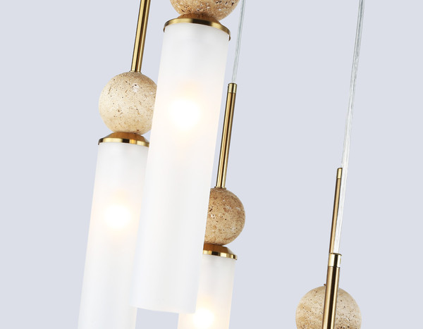 Люстра Ambrella LH53259/5 BS/FR (латунь/белый матовый)