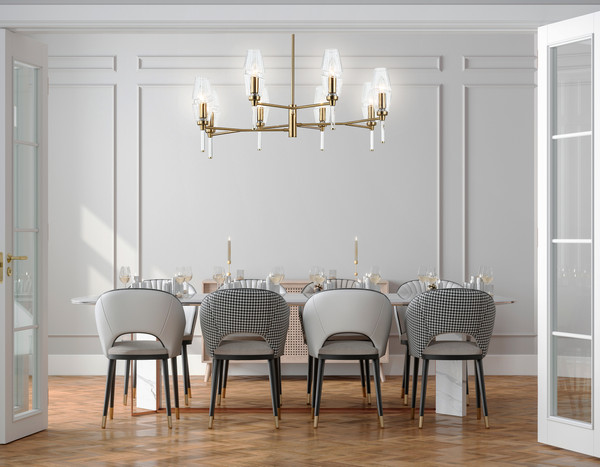 Люстра Ambrella LH55202/8 BS/CL (латунь/прозрачны)