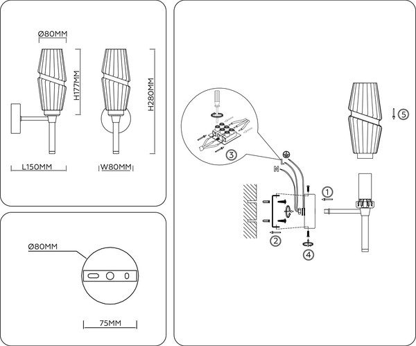 Бра Ambrella LH55204 BS/CL