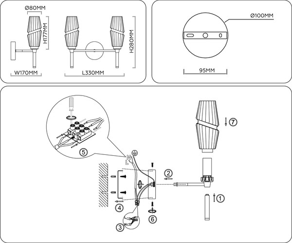 Бра Ambrella LH55206/2 BS/CL