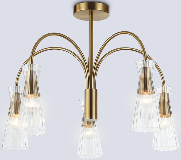 Люстра Ambrella LH55701/5 BS/CL (латунь/прозрачный) - фото