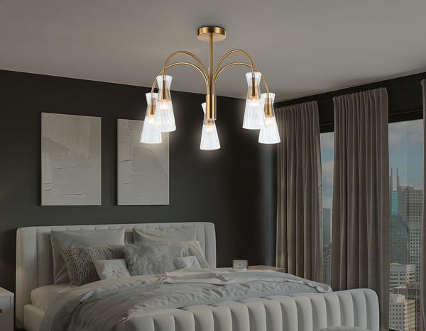 Люстра Ambrella LH55701/5 BS/CL (латунь/прозрачный)