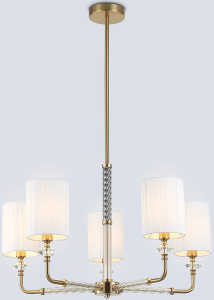 Люстра Ambrella LH71500/5 BS/FR (латунь/белый матовый) - фото